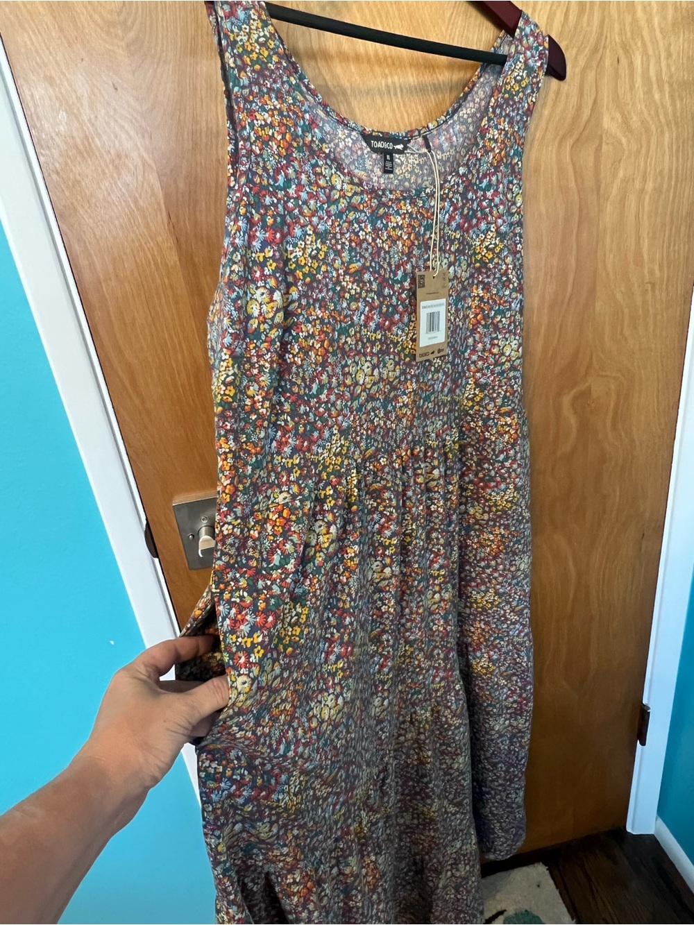 Toad&Co Sunkissed Sunsana Midi Dress in Pacific Blue size XL New with tags! - Picture 6 of 6